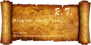 Ringler Terézia névjegykártya